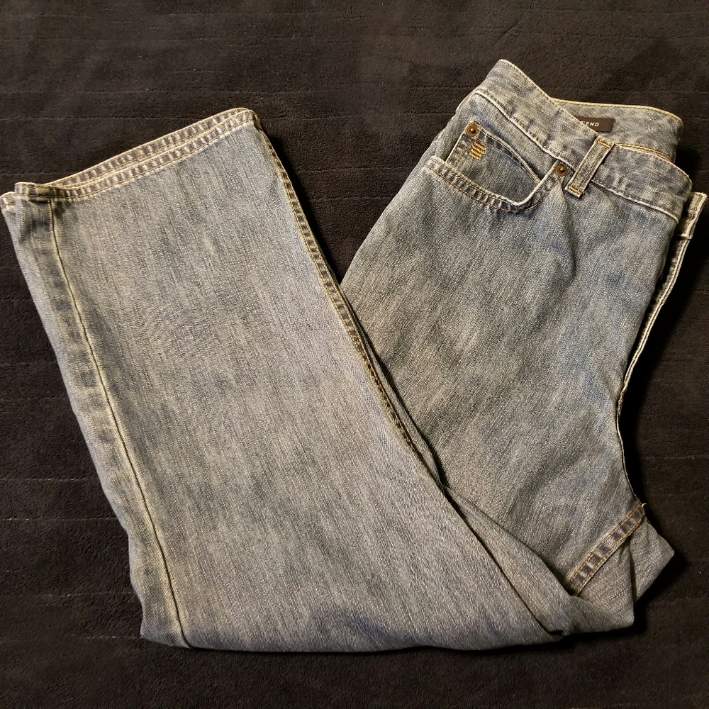 Lands' End Stone Washed Mom Jeans